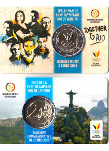 2016 - 2 Euro BELGIO Giochi Olimpici - Rio de Janeiro  Coincard Fdc